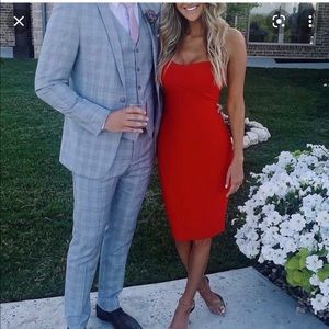 NWT LIKELY Red Midi Dress - Flattering Bodycon